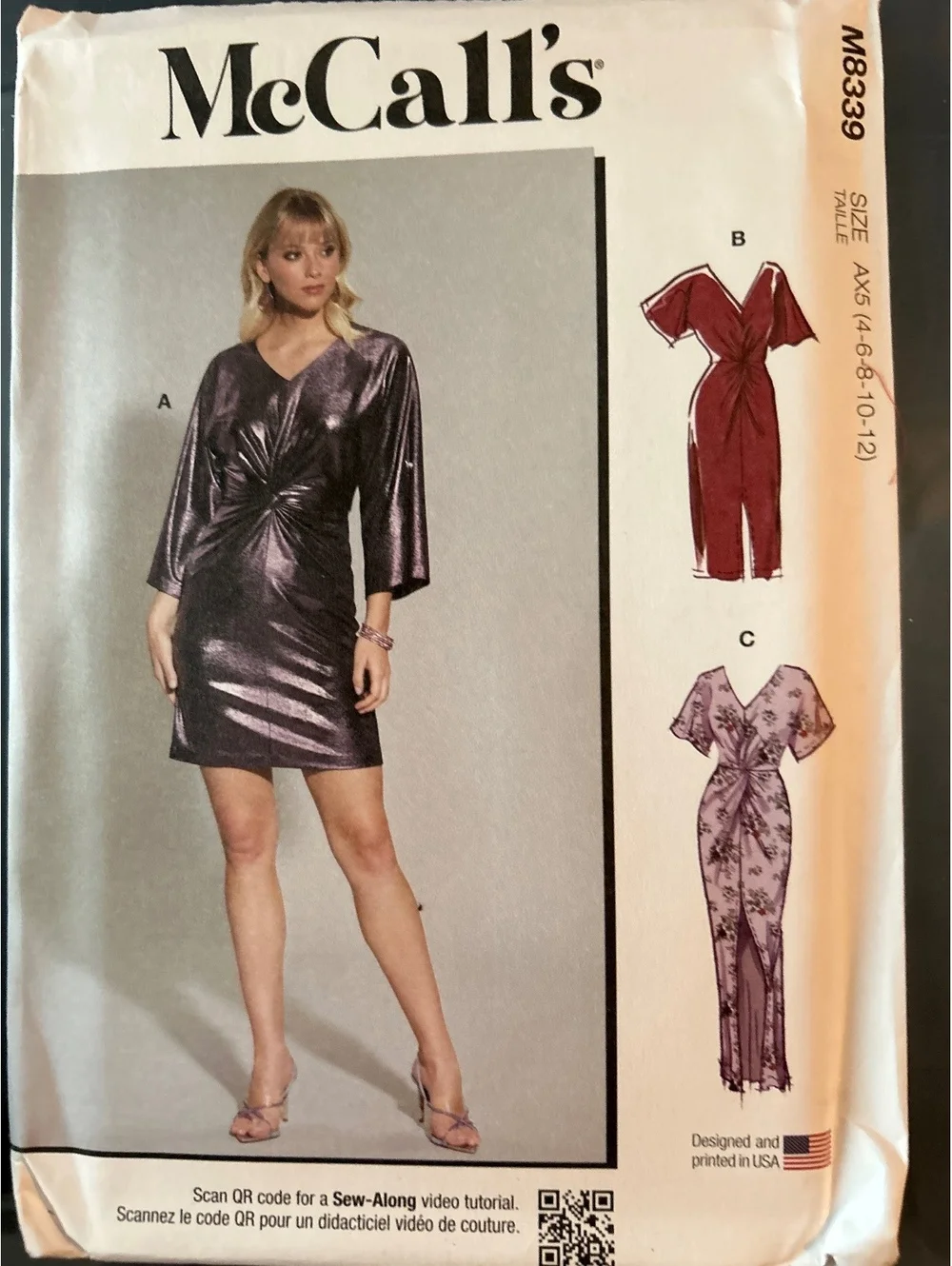 McCall's M8339 Women's Dress Sewing Pattern - Sizes 6 to 12